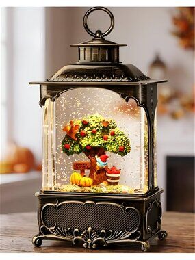 Fall Snow Globe Lantern Fall Decorations for Home Lighted Snowglobe